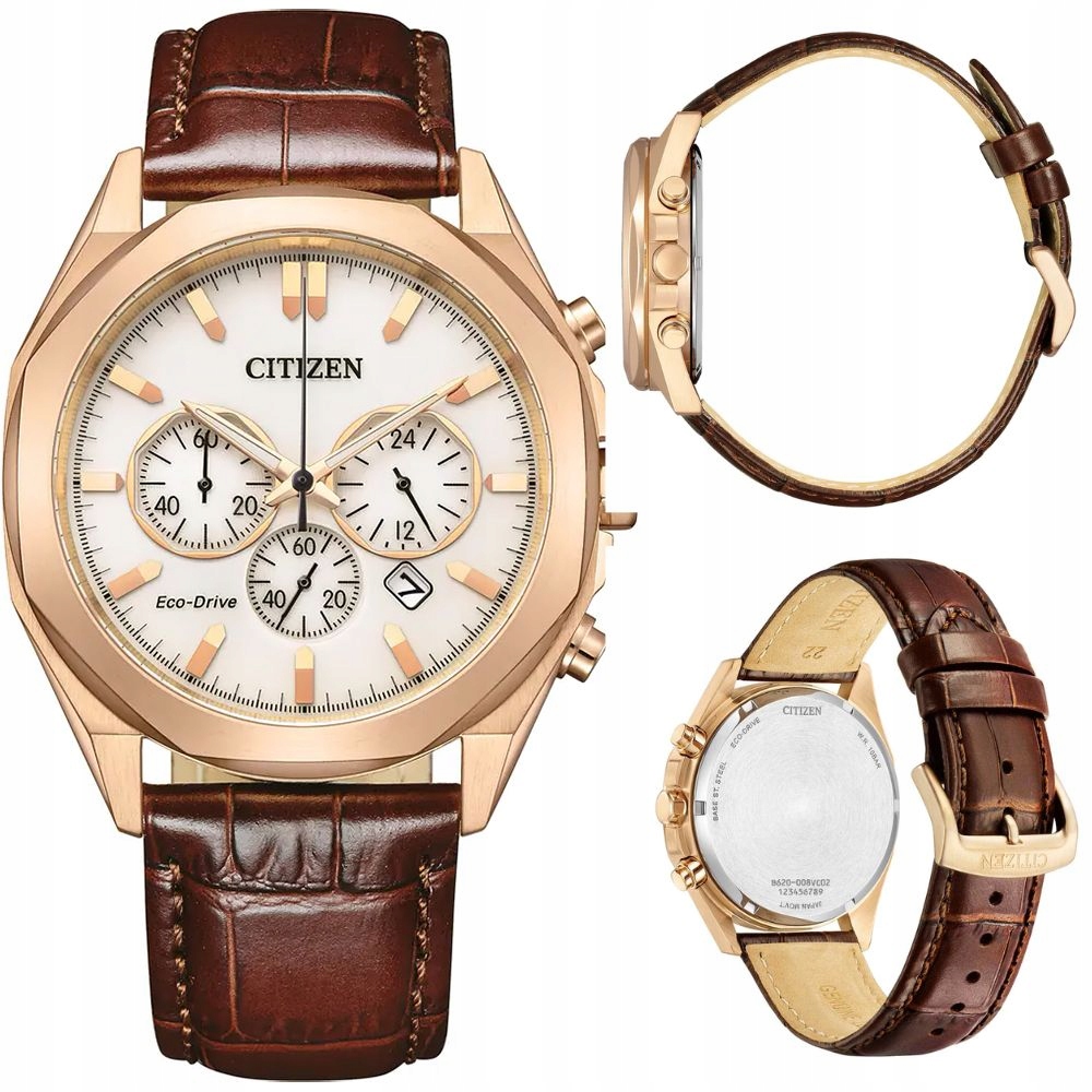 Zegarek Męski Citizen Eco-Drive CA4593-15A Na Skórzanym Pasku