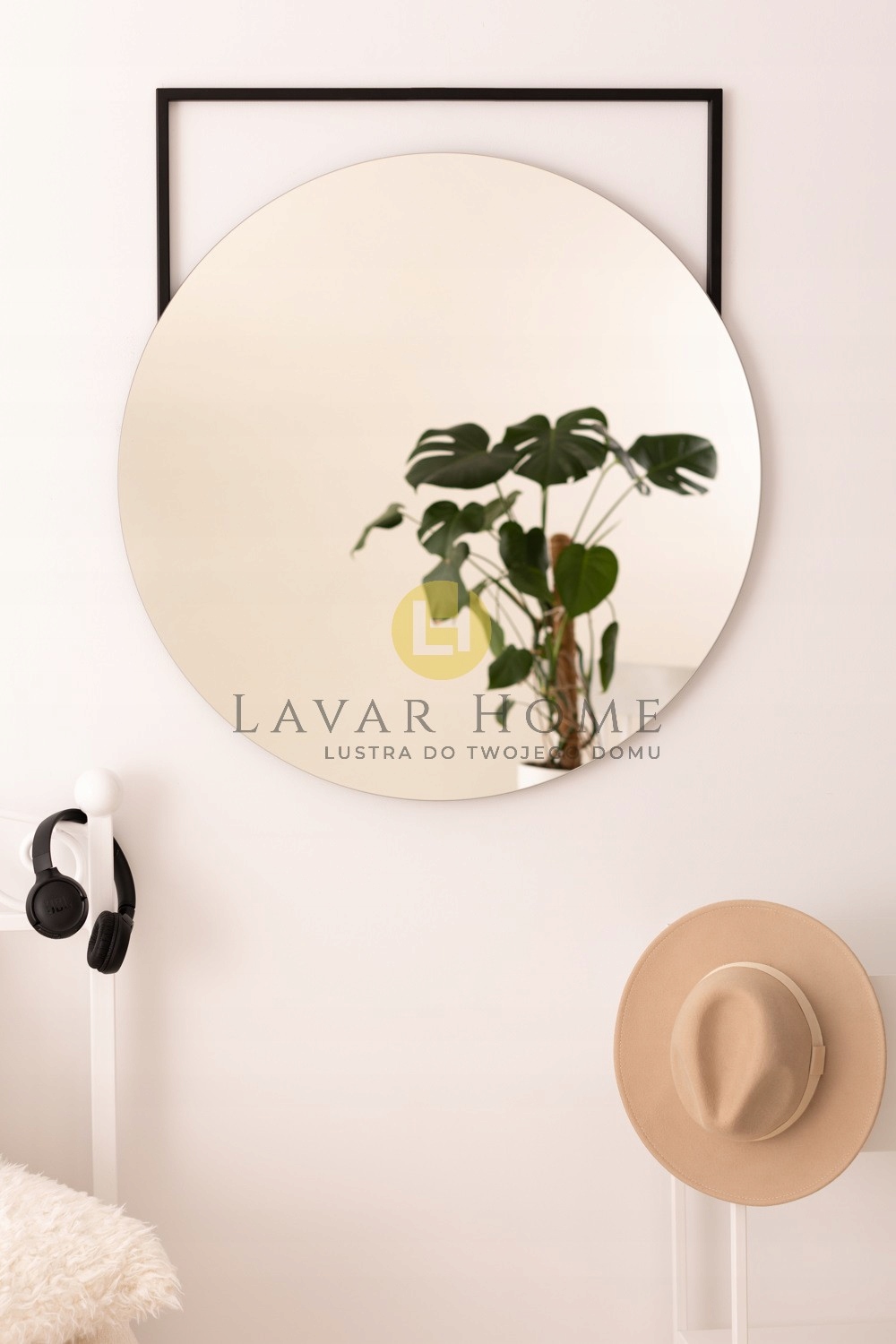 LUSTRO OKRĄGŁE OWAL 60CM ŚCIENNE METALOWA RAMA LOFT SALON POKÓJ ŁAZIENKA Marka Lavar