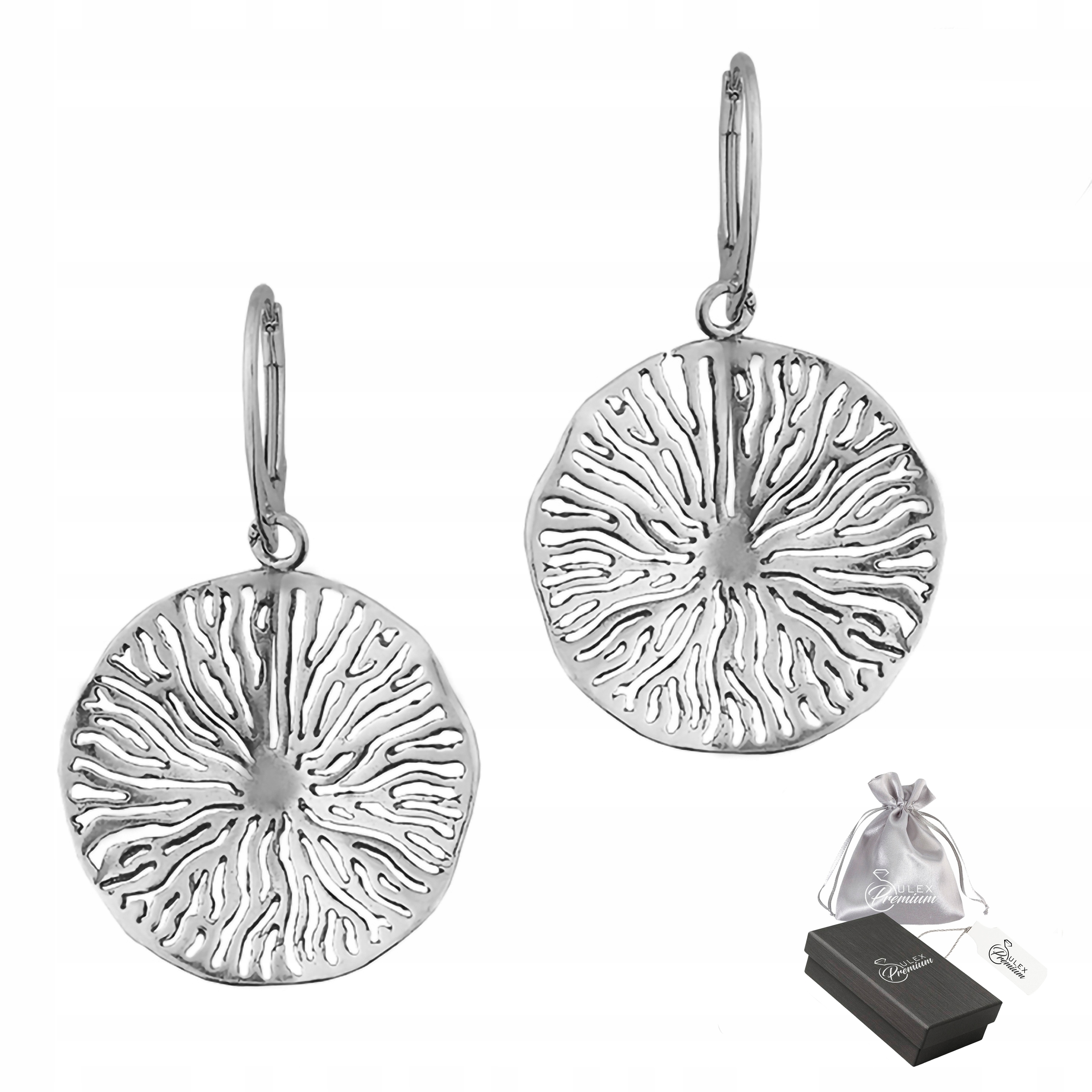 Stříbrné Náušnice ryzost 925 Elegantní ažurové náušnice inspirované přírodou pro ni