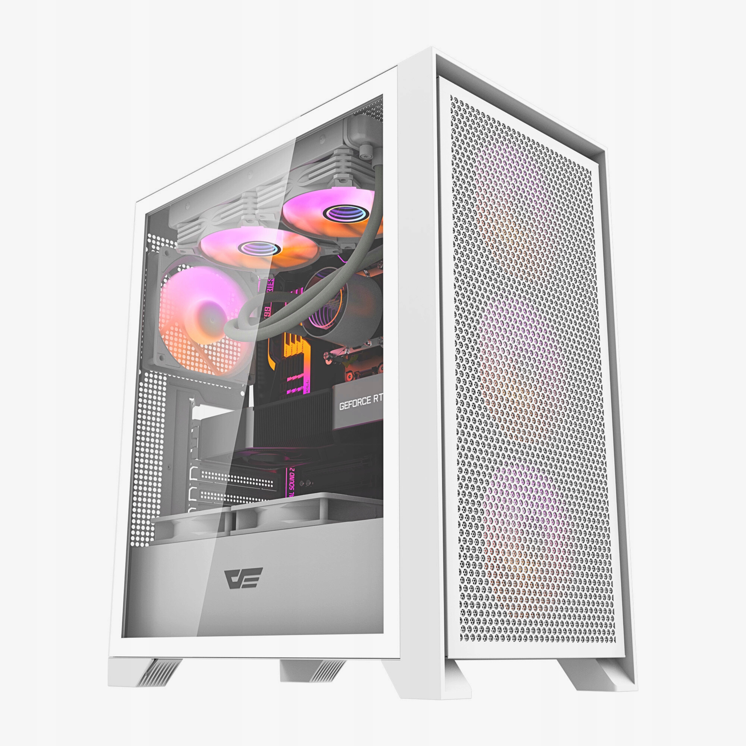 Skříň darkFlash DRX70 Mesh bílá Midi tower 4 Rgb ventilátory