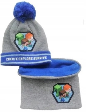 

Czapka+komin Minecraft Zimowa Creeper Komplet