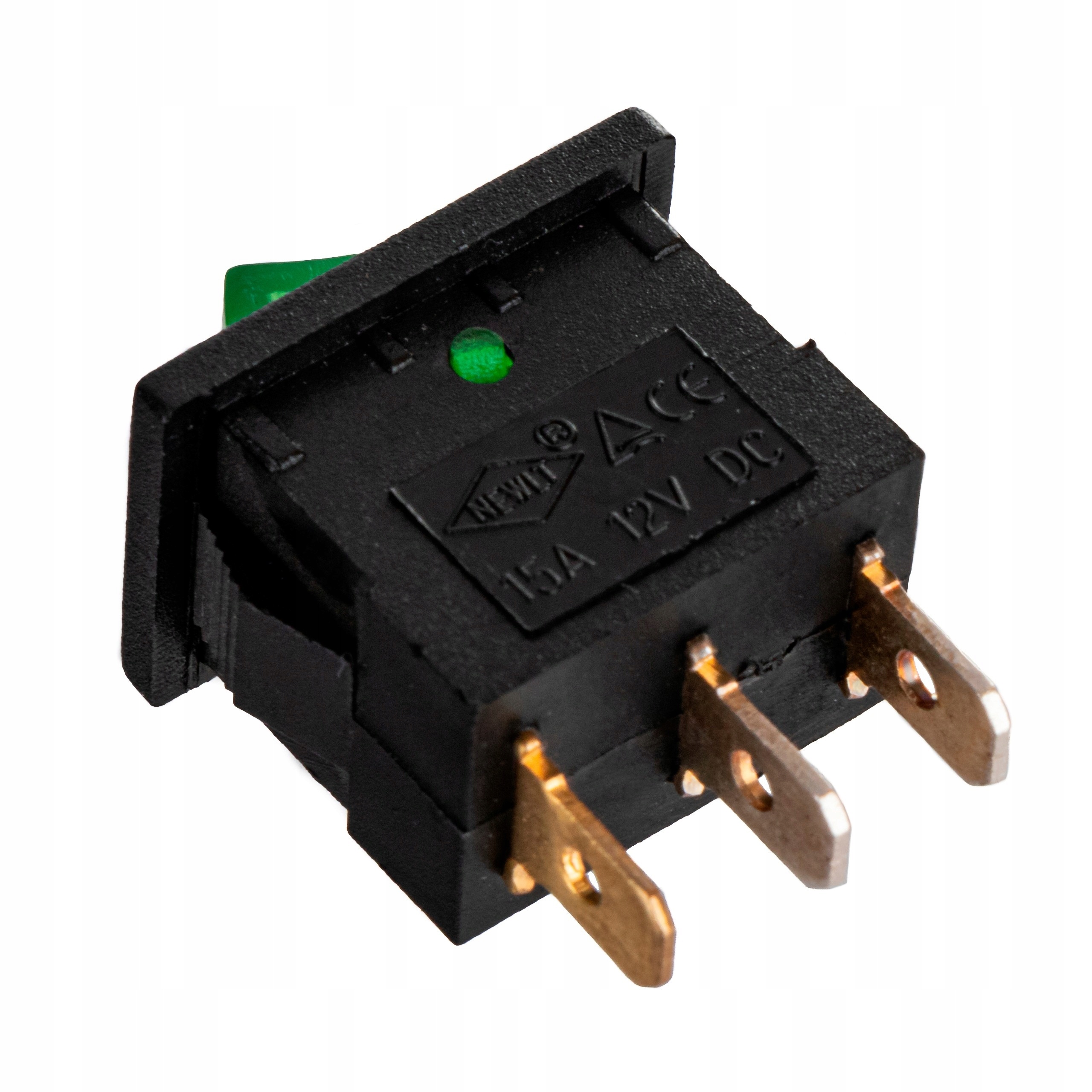 Przełącznik MK1011 poświetlany zielony 15A 12V DC Symbol PRK0020D