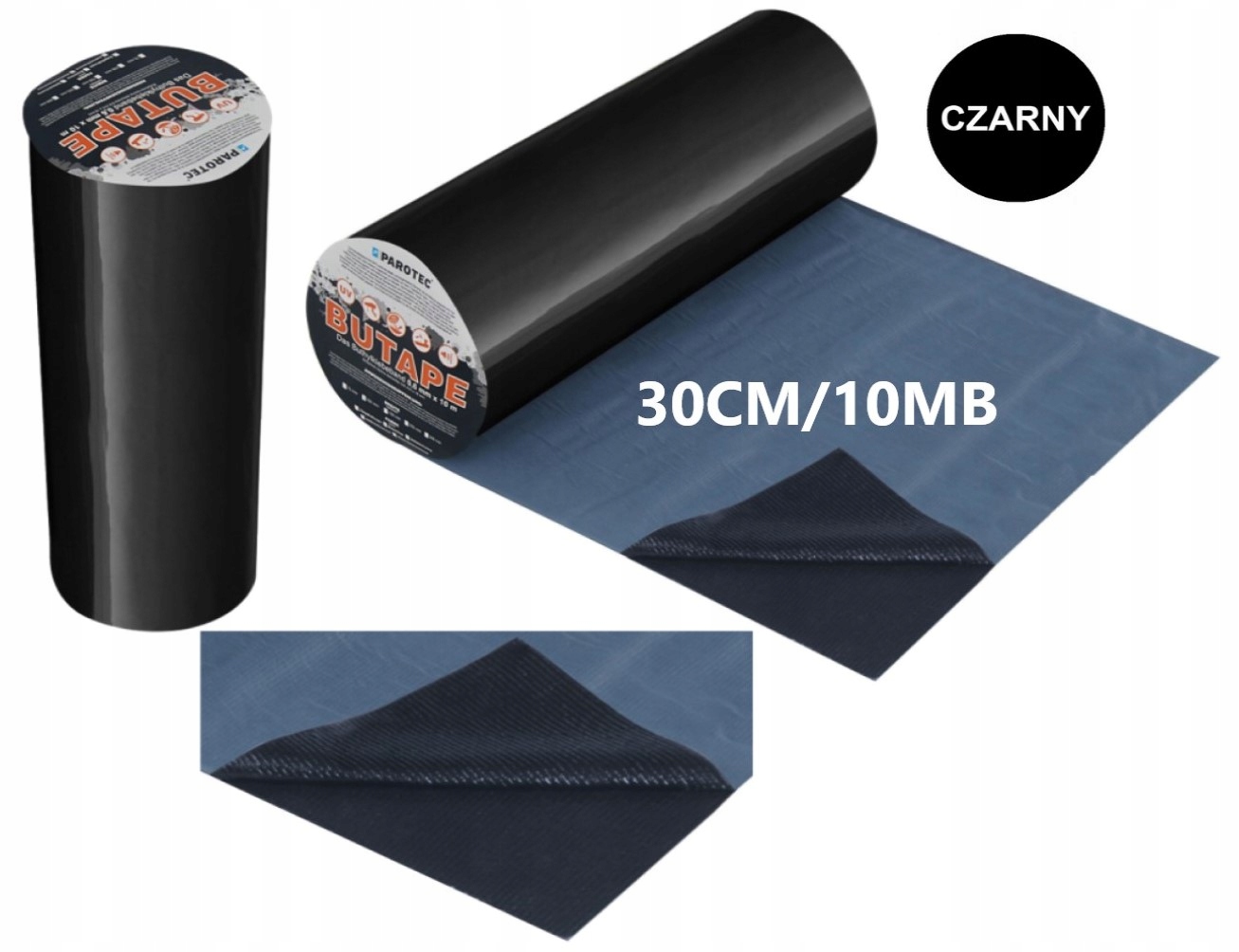 parotec butapeTaśma dekarska butylowa 30cm x 10m Czarna 300mm X 10m czarny