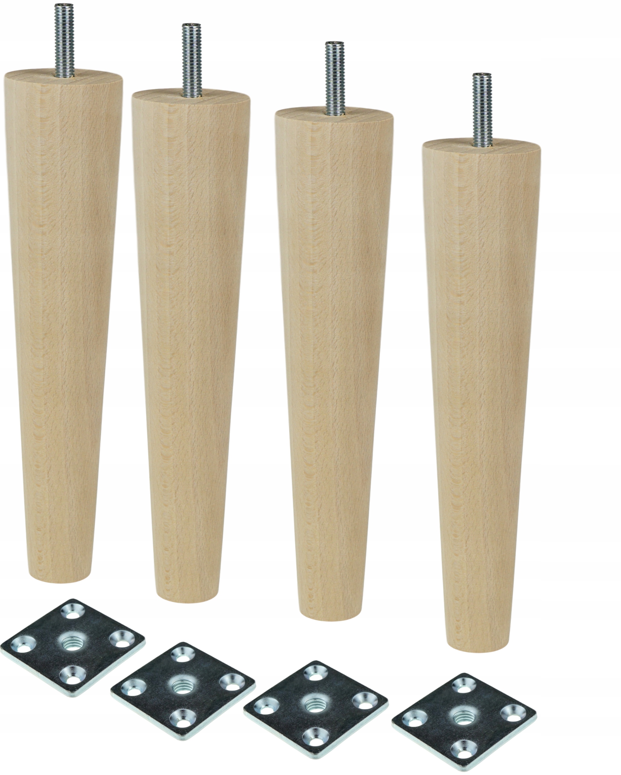 

Nogi Nóżki Drewniane surowe 20 cm blachy zestaw