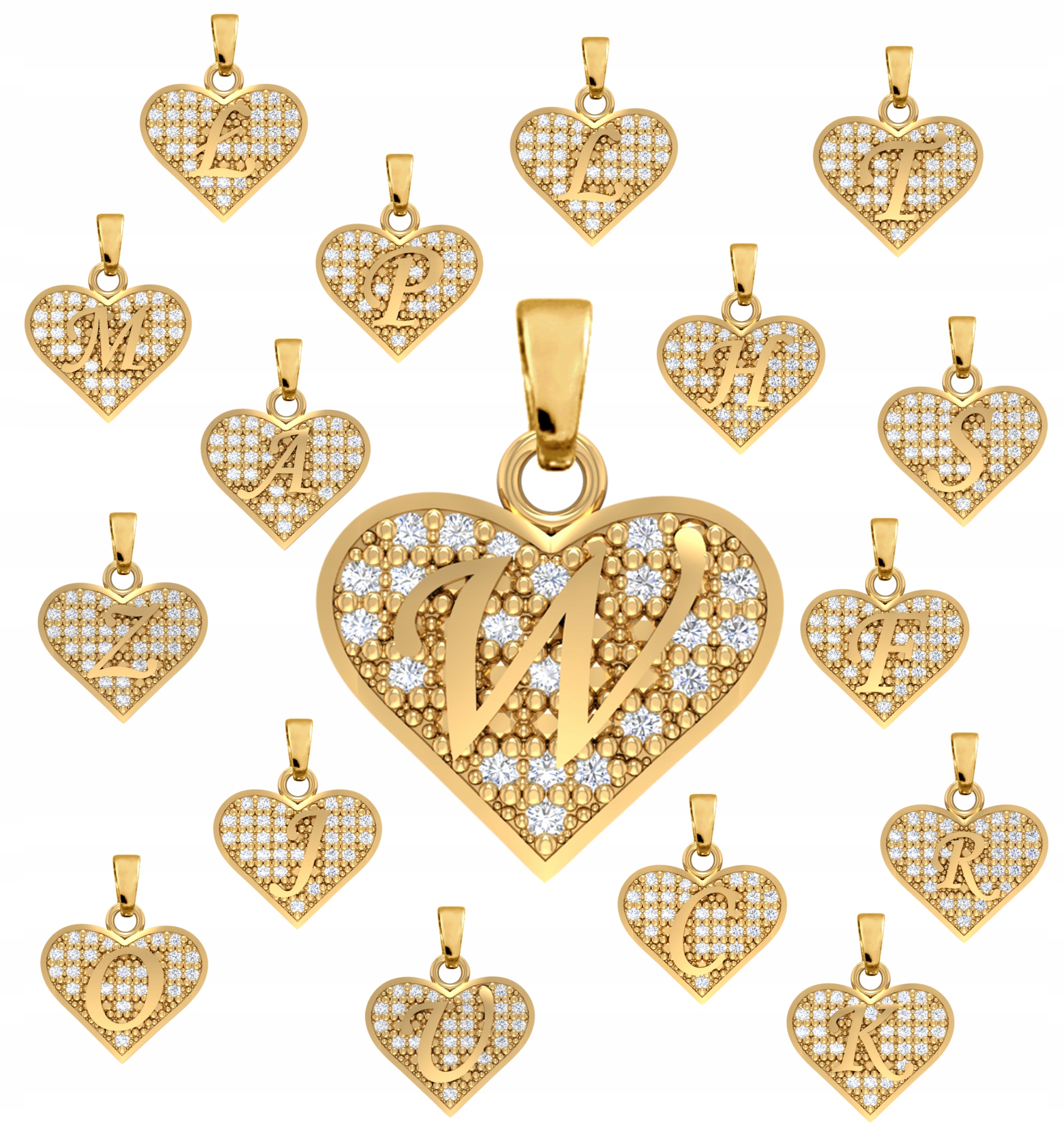 Přívěsek Srdíčko S Písmenkem Srdce Zlato 585