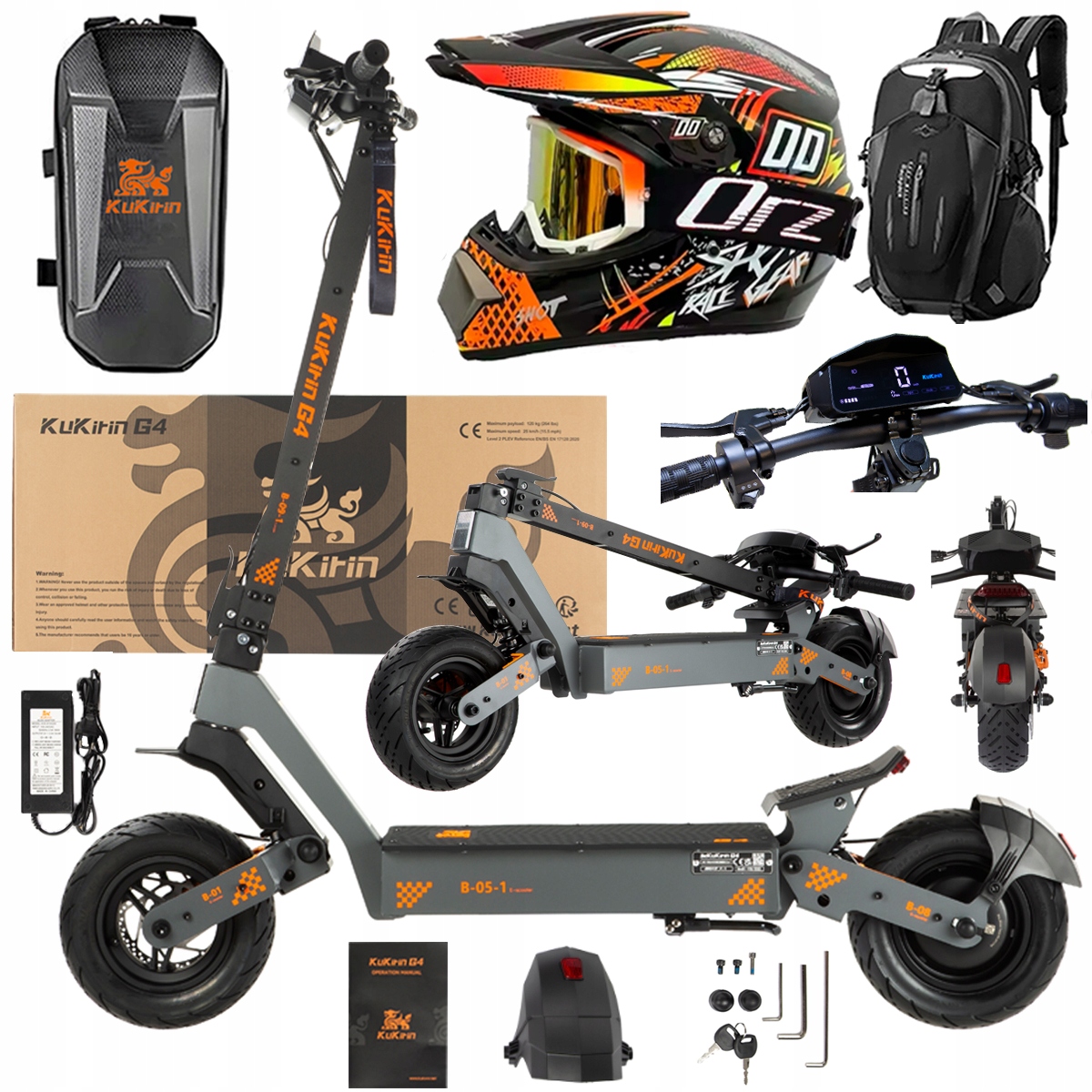 KuKirin G4 Skládací elektrická vozidla 2000W 70KM/H 60V 20Ah 75km Dárek