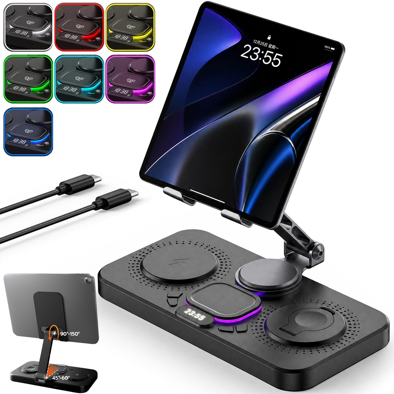 Bezdrátová Nabíječka, Nabíjecí Stanice 6V1 45W Pro Apple Iphone, Airpods