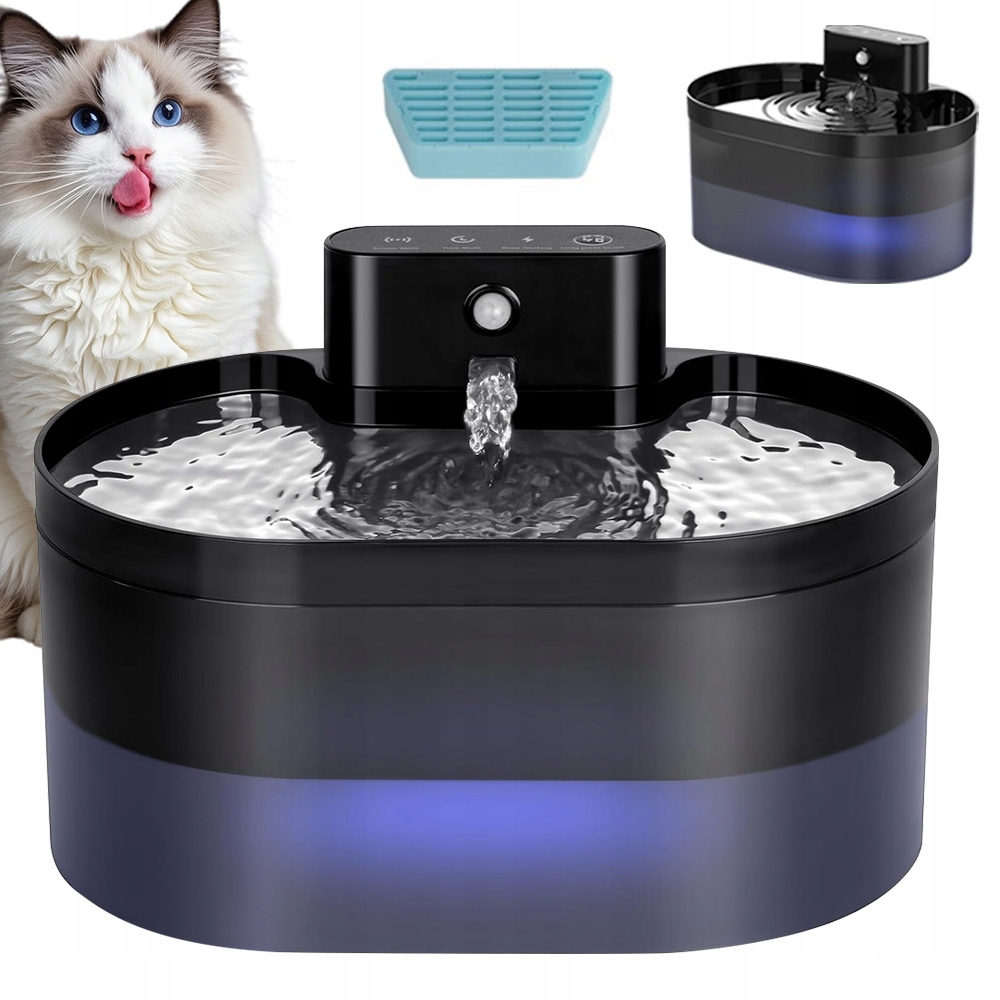 Inteligentní Dávkovač Vody 2.2 L Pro Zvířata, Snadný, 3 Režimy Čištění