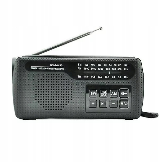 Radio Na Korbkę przenośne solarne dynamo awaryjne Latarka Powerbank Pomoc