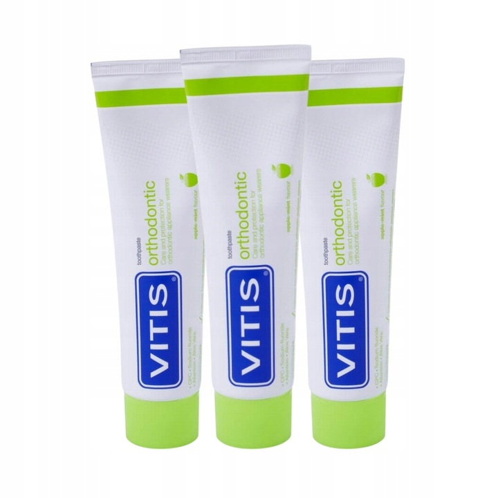 3x Vitis Orthodontic ortodontyczna pasta do zębów 100 ml