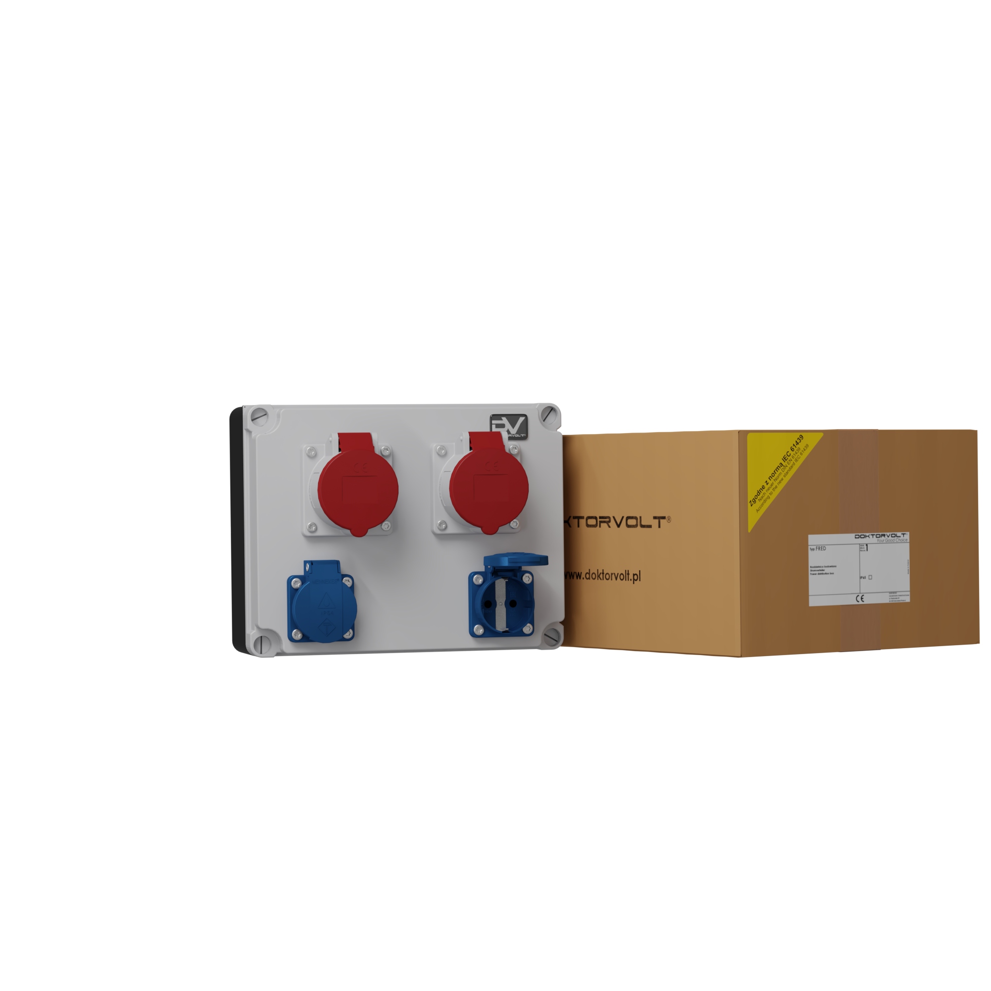 Stavební rozvaděč 2x16A 2x230V Schuko Doktorvolt DV-2152-D