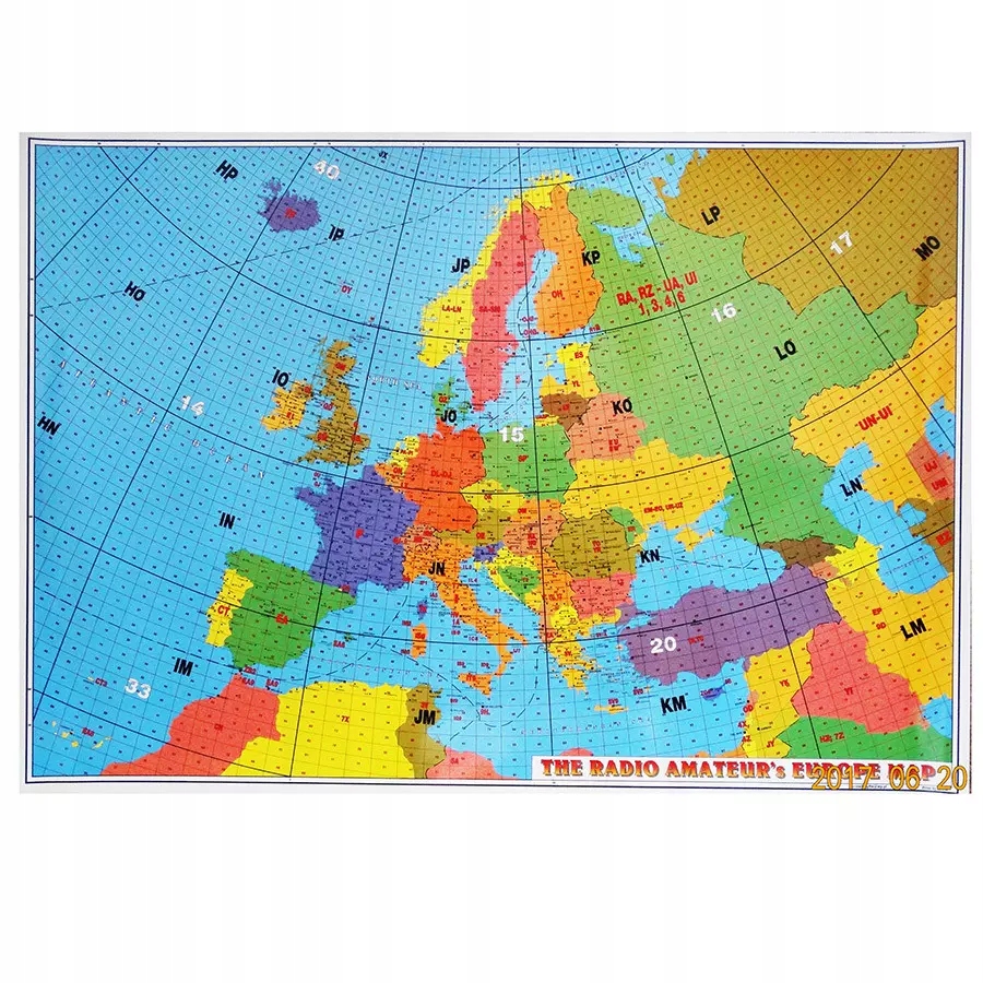Mapa Europy 68cm x 48cm kraje i lokatory UKF