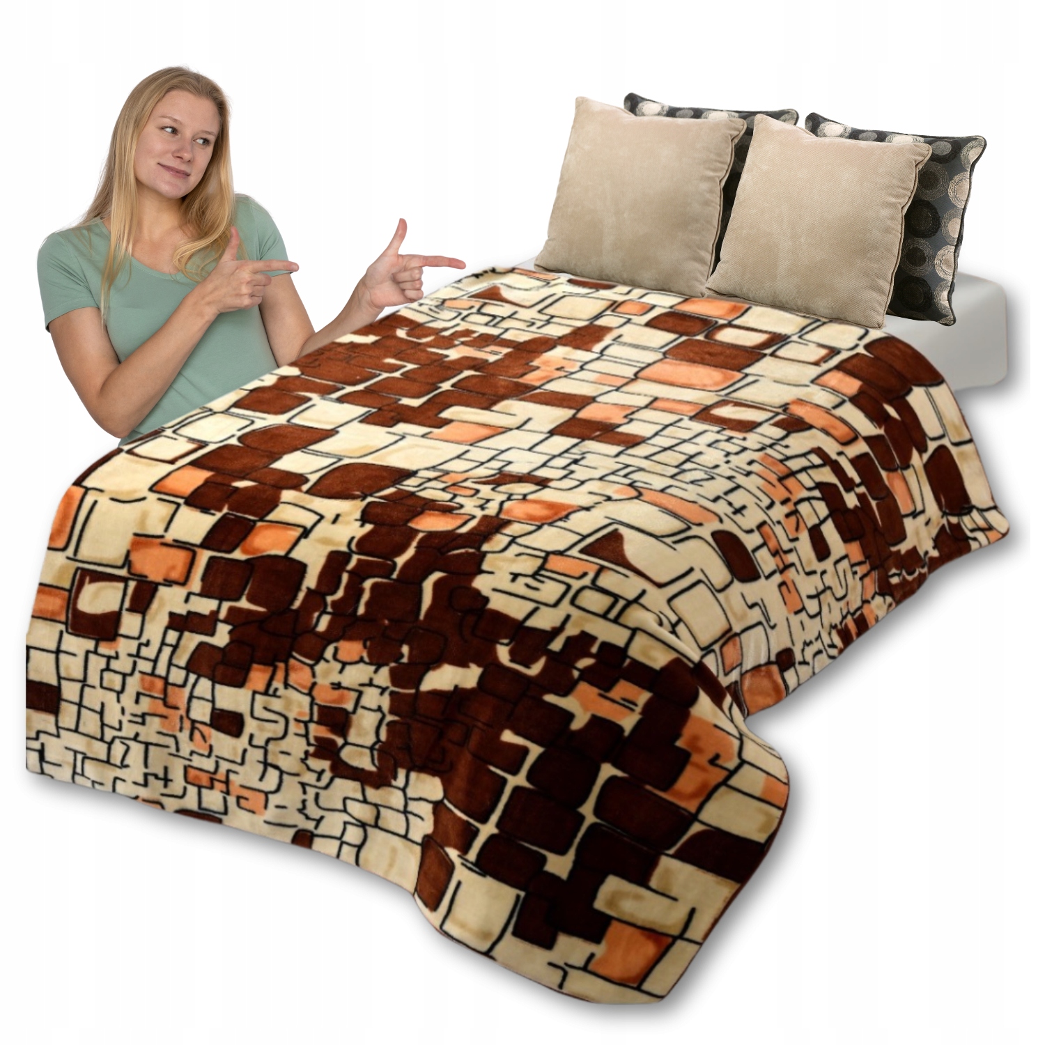 Pikniková Deka Silná Akrylová 160x200 v kufříku Podzimní Oboustranná Měkká