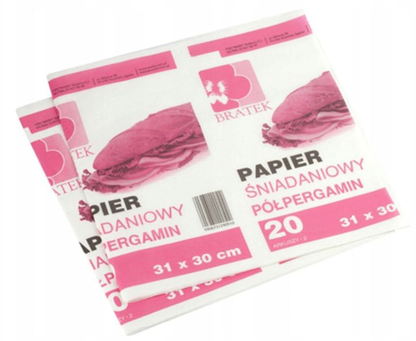 

Papier śniadaniowy Bratek 33x29 cm 20 sztuk