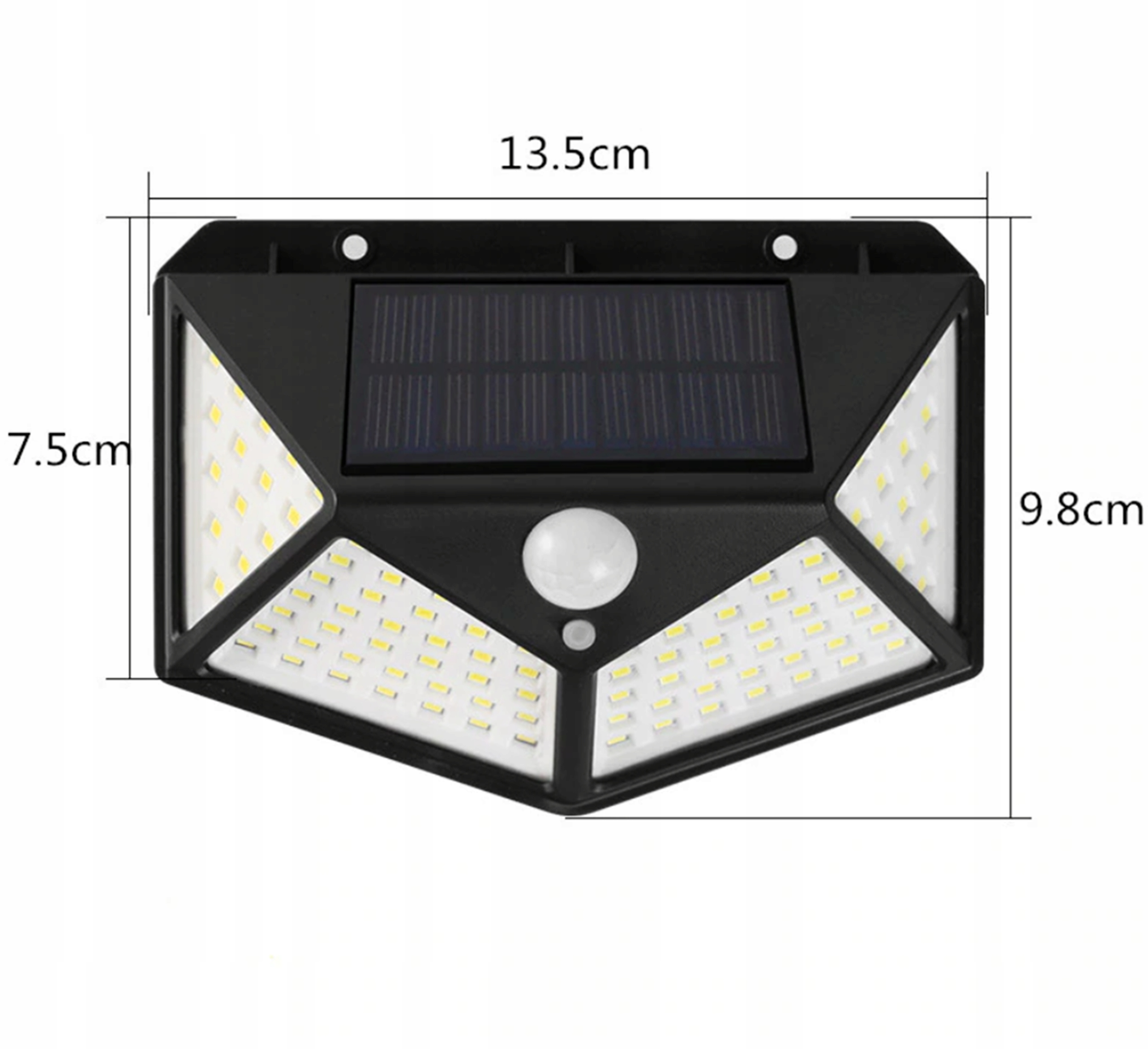 LAMPA LED Z CZUJNIKIEM RUCHU I ZMIERZCHU SOLARNA 100LED KINKIET ŚĆIENNA Moc lampy 50 W