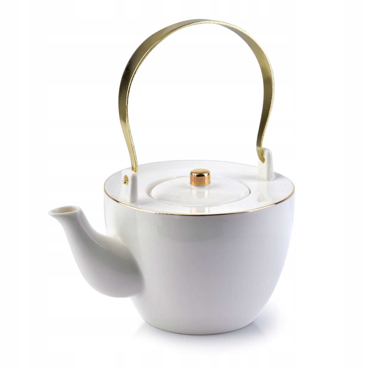 

Dzbanek porcelanowy do herbaty kawy złoty biały