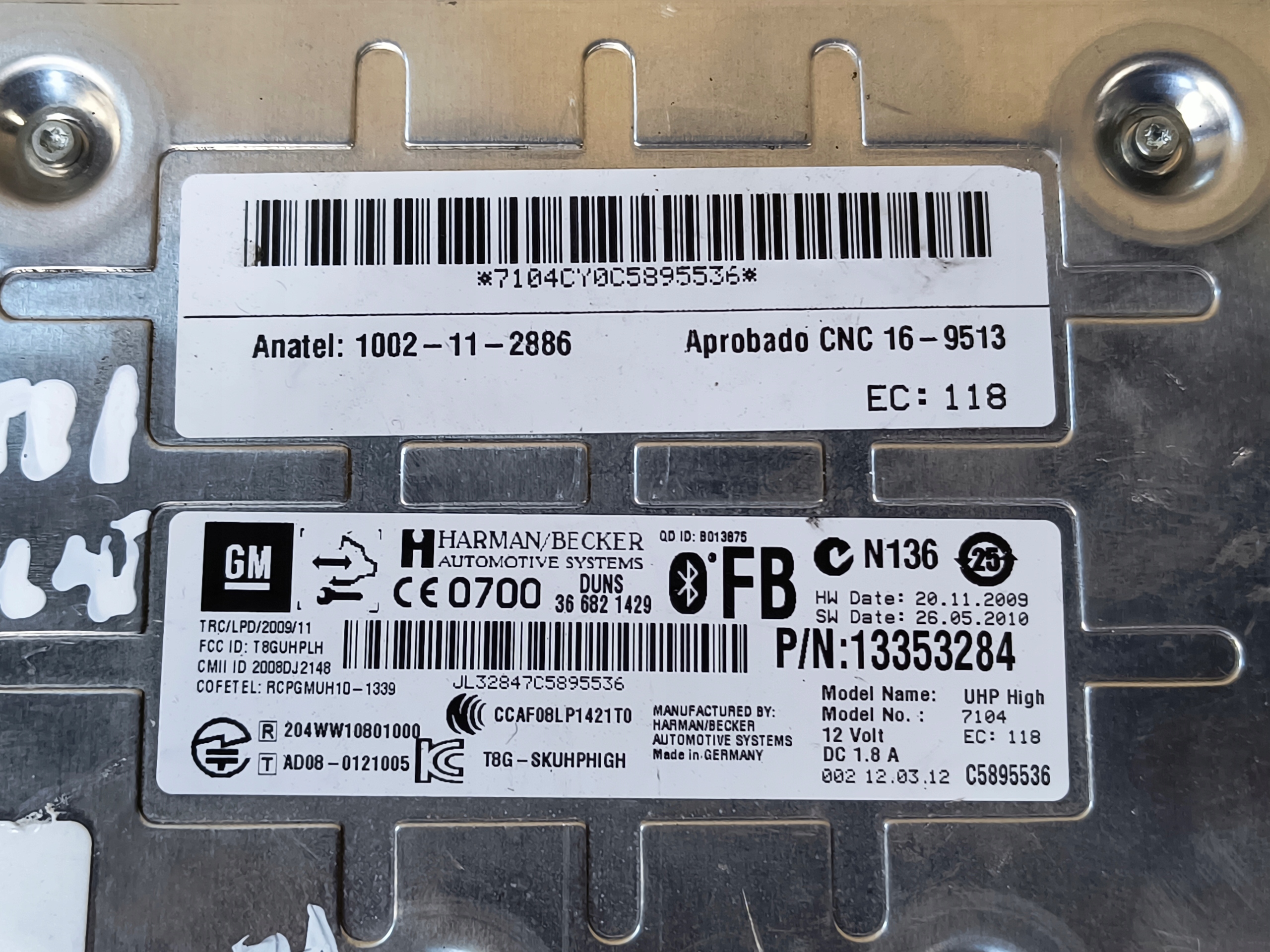 OPEL ASTRA J IV module BLUETOOTH + wiring