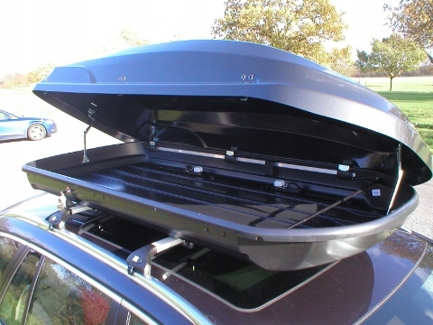 Box dachowy Fabbri 460 litrow CZARNY POLYSK 75 kg Mounting system jaws clamping system