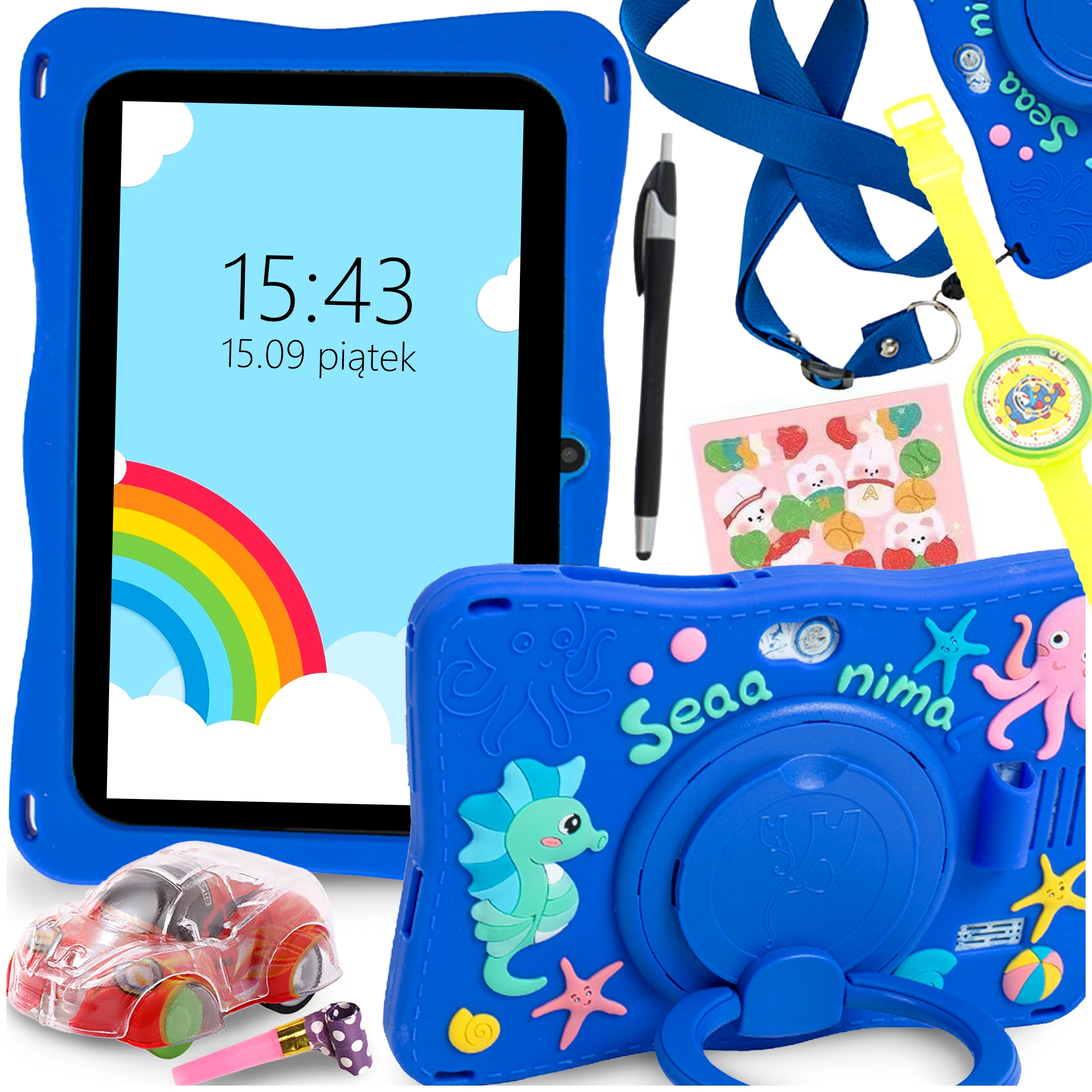 Tablet Pre Deti 7" Vzdelávacia Hračky Sada Android WiFi 4GB Puzdro