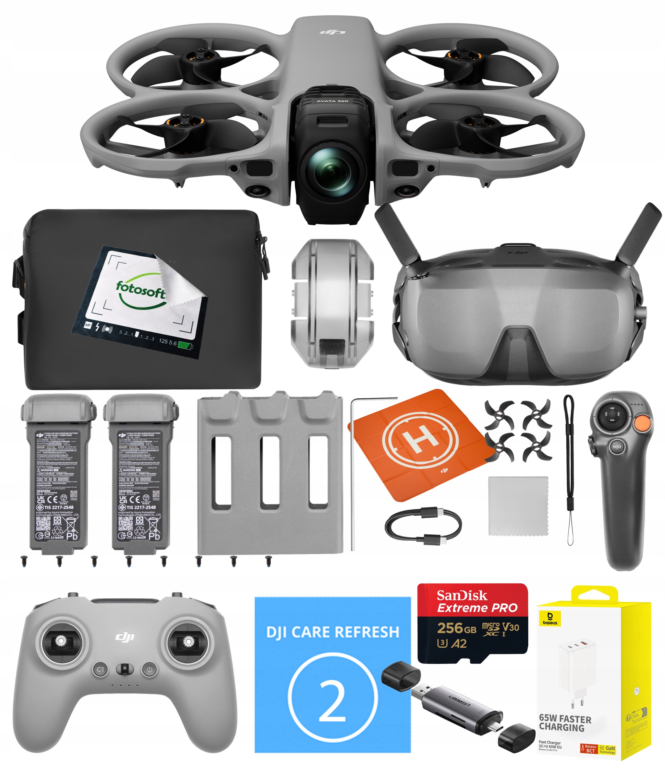 Dji Avata 360 Motion Fly More Combo Fpv Kontroler 3 Karta 256GB Inne