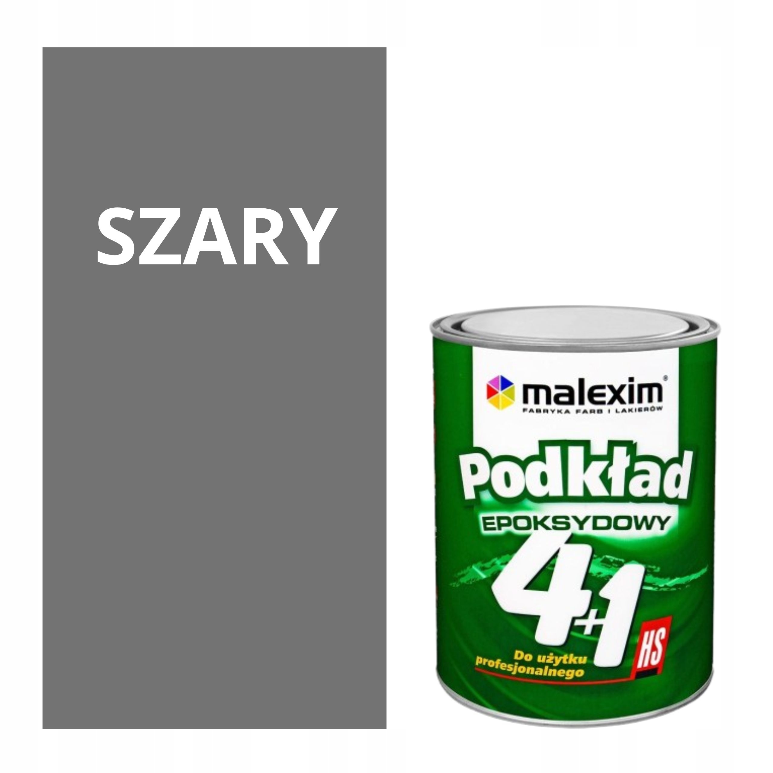 Podkład epoksydowy 4+1 szary 0.8L utwardzacz 0.2L Malexim antykorozyjny