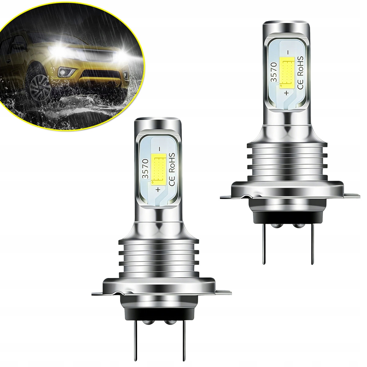 Żarówki H7 Led Homologacja Xenon Białe Retrofit Canbus White Mocne 80W