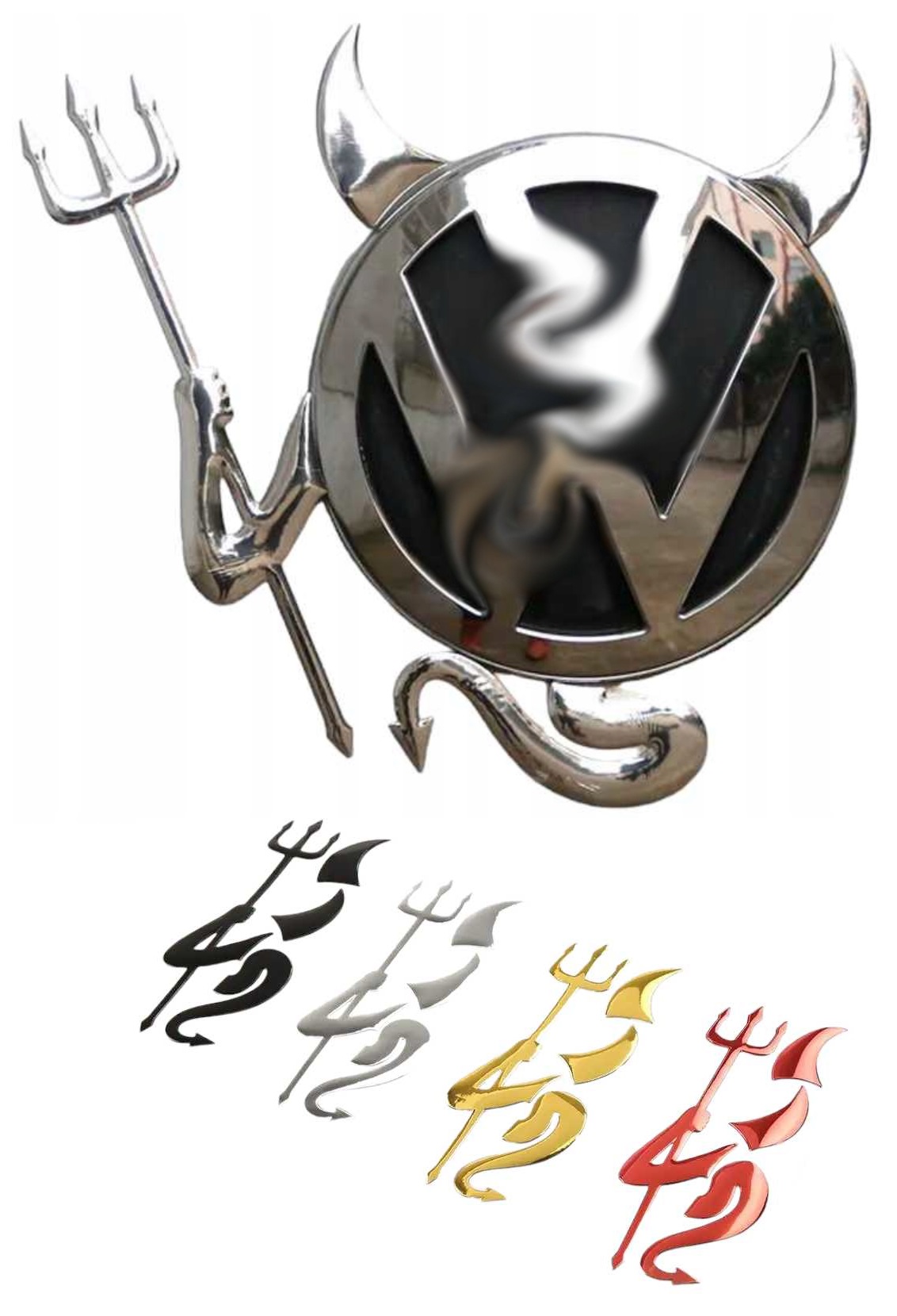 Naklejka Diabeł Devil Vw Na Logo Emblemat Markę Auta Klapę Bagażnika
