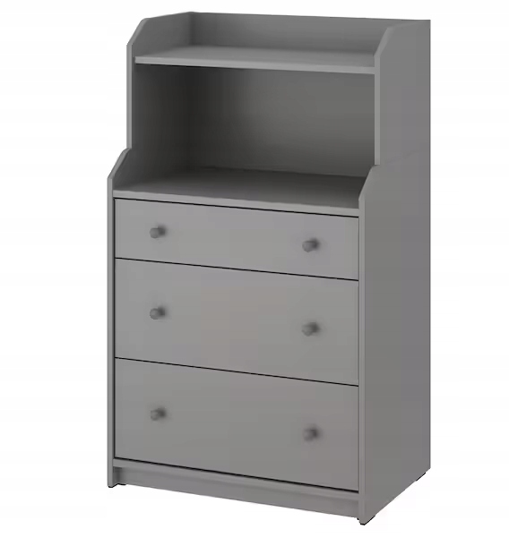 Ikea Hauga Komoda 3 szuflady półka szary 70x116 cm