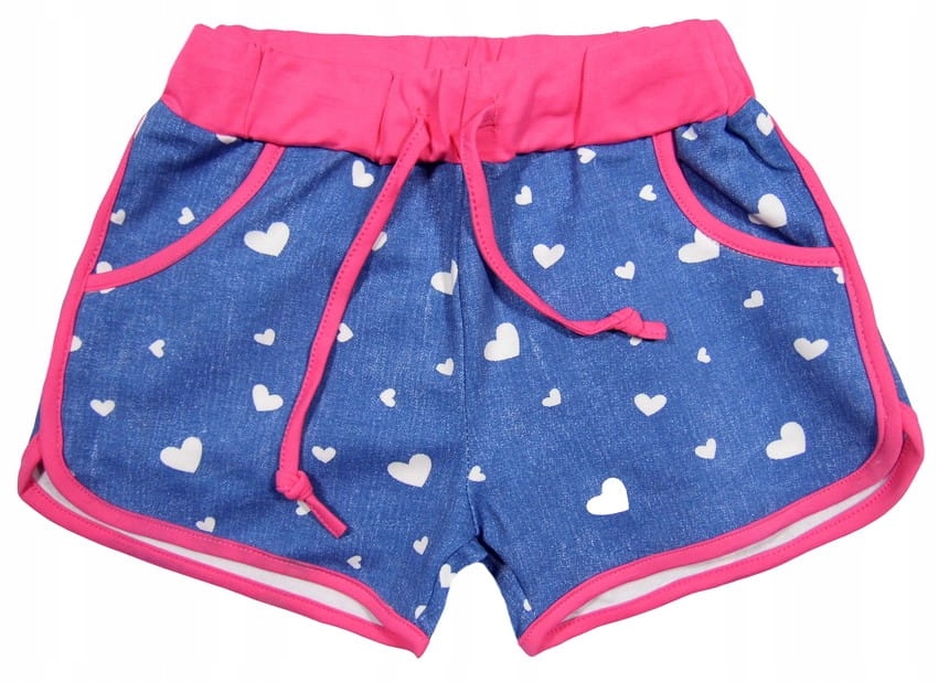 

krótkie spodenki jak jeans 465A serduszka 16Y ligh