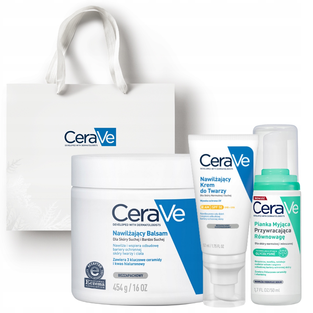 CeraVe Balsam do ciała 454g, Nawilżający krem do twarzy z Spf 50