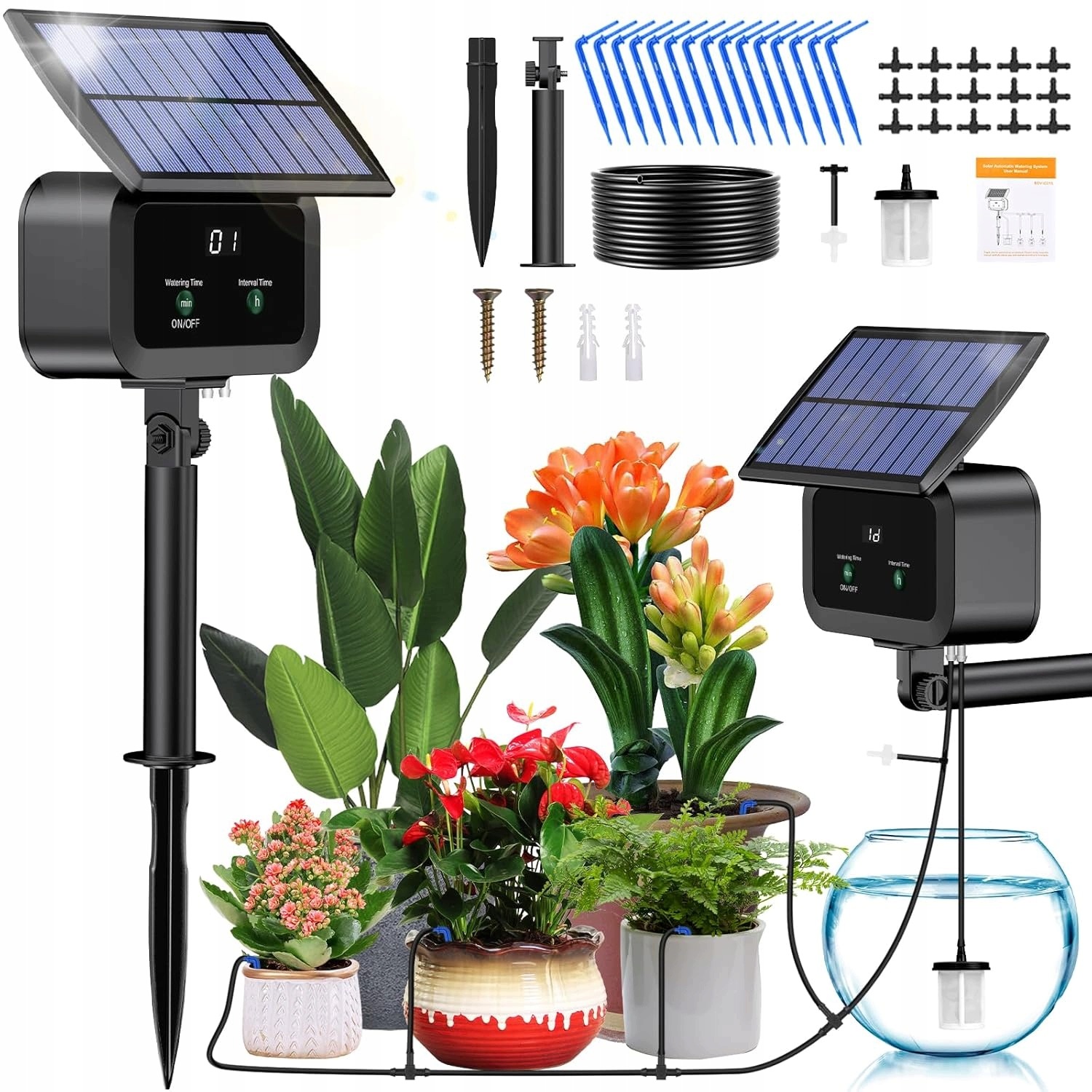 Solární Zavlažovací Systém, Automatické Zavlažování Až 15 Rostlin, Velký Set