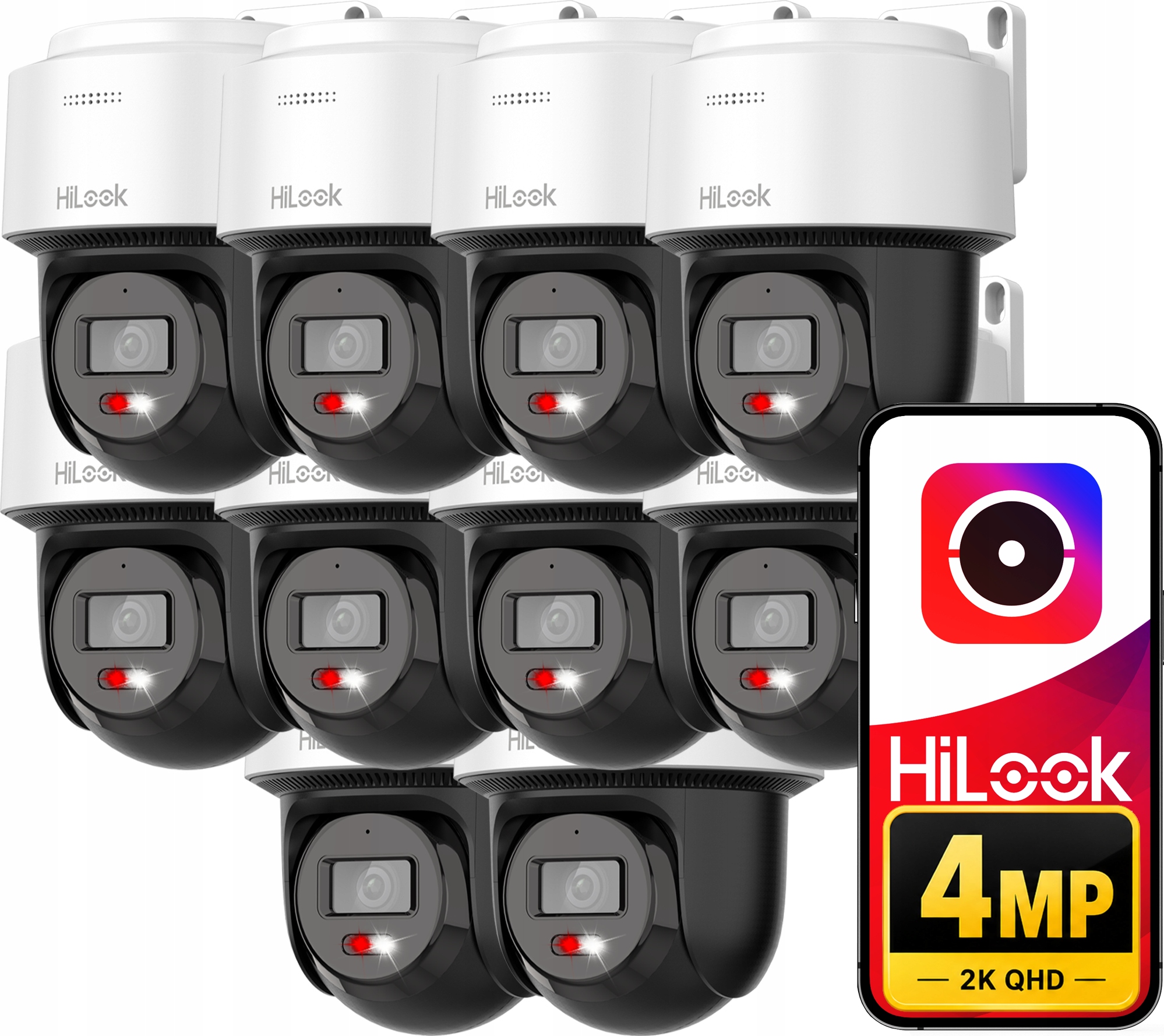 Sada 10 otočných Ip kamier 4MPX PTZ-N2C400M-DE PoE Autotracking Audio