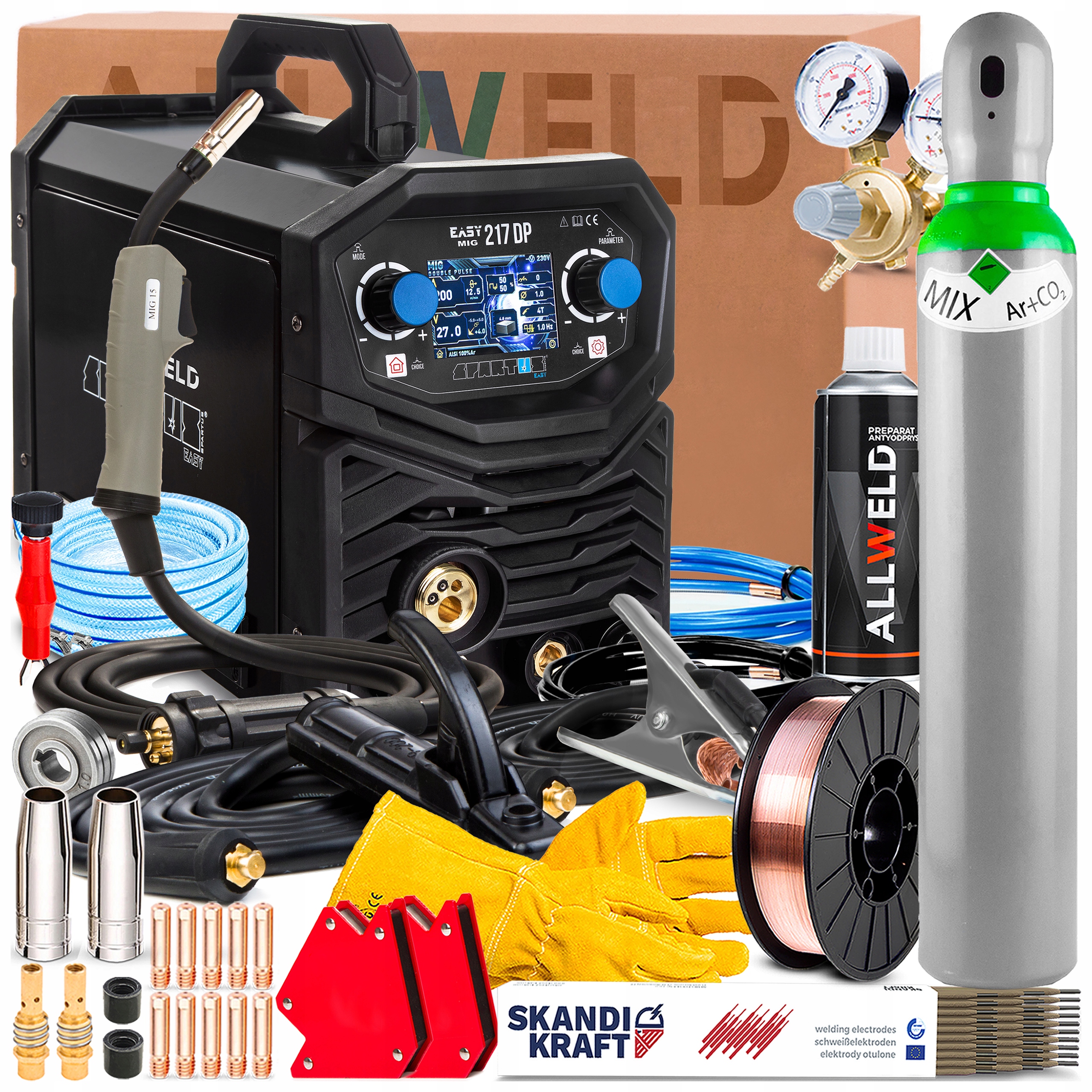 Spartus Spartus Easy Mig 217DP 230V 200A Synergie Mma Tig Lift Dual Puls