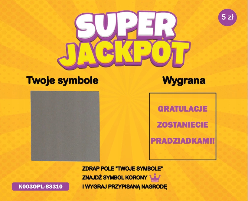 ZDRAPKA Kupon Loteria ZOSTANIECIE PRADZIADKAMI CIĄŻA