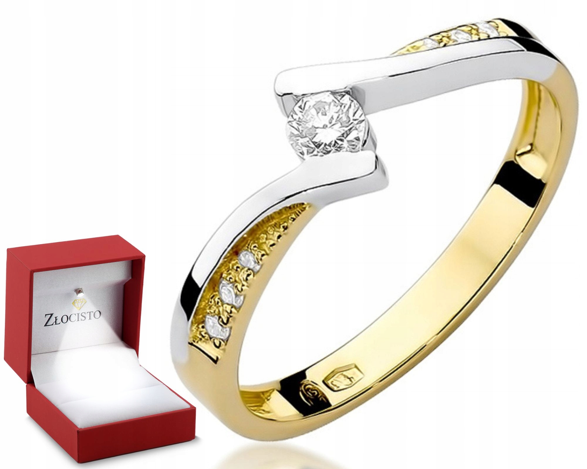 Pierścionek złoty z brylantami 0,16 ct 0,585 Sklep