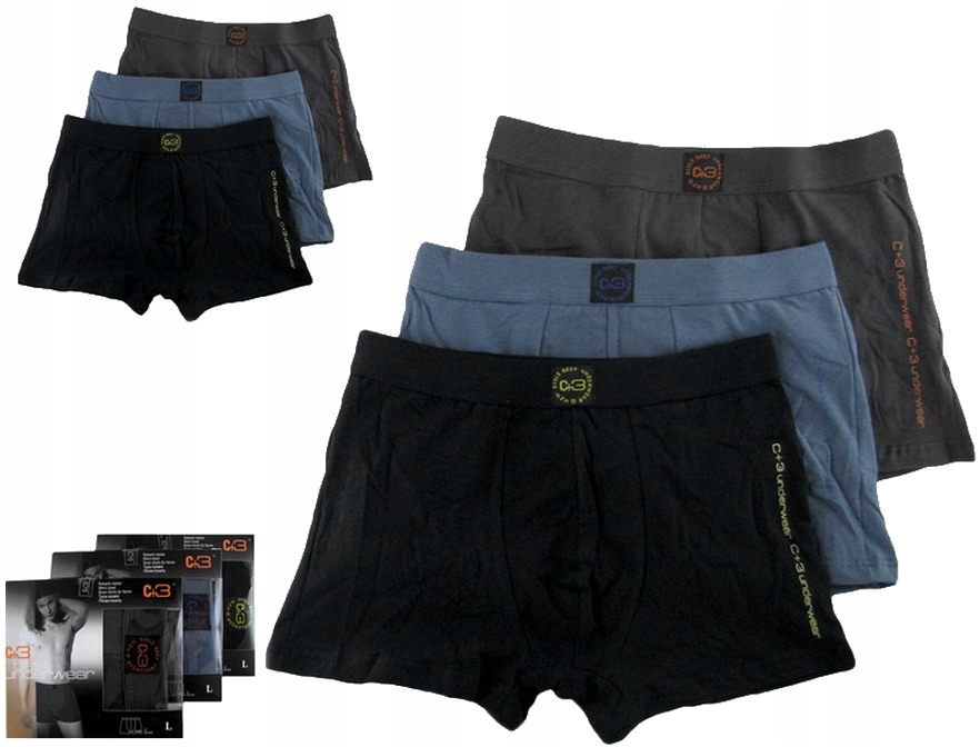 3x BOKSERKI C+3 dopasowane majtki 114-122cm +GRATIS skarpety bambus - 4XL Marka C+3