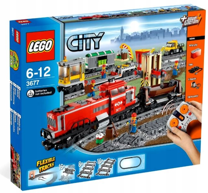 ### Lego City 3677 Pociąg towarowy, czerwony Cargo Train Unikat