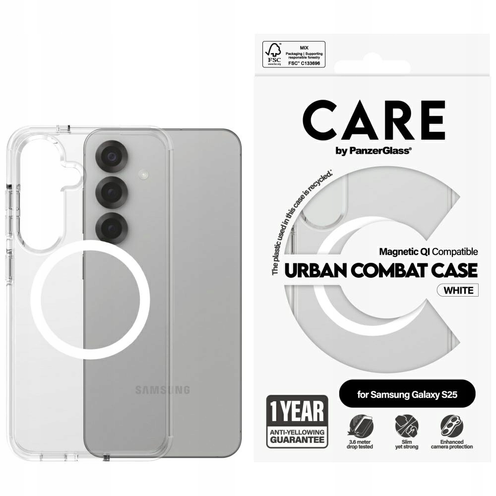 Pouzdro by PanzerGlass Flagship Urban Combat White Qi pouzdro pro Samsung Galaxy