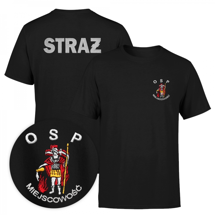 

S12 - S / Koszulka Osp + miejscowość haft straż