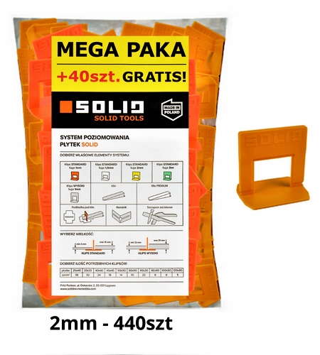 

Klips System Poziomowania Płytek Solid 6472 2mm