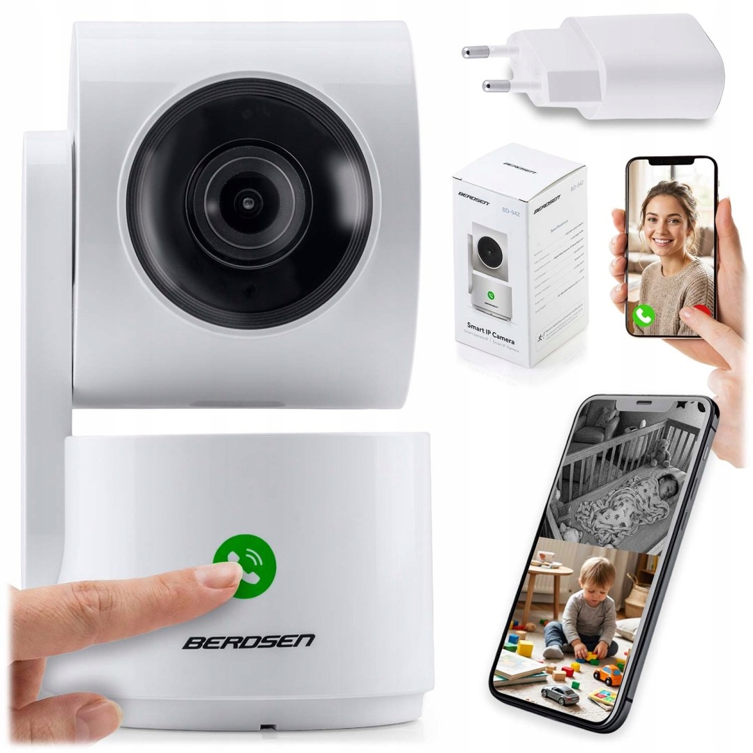 Ip kamera otočná 3MP chůvička elektronická Berdsen BD-942 bílá