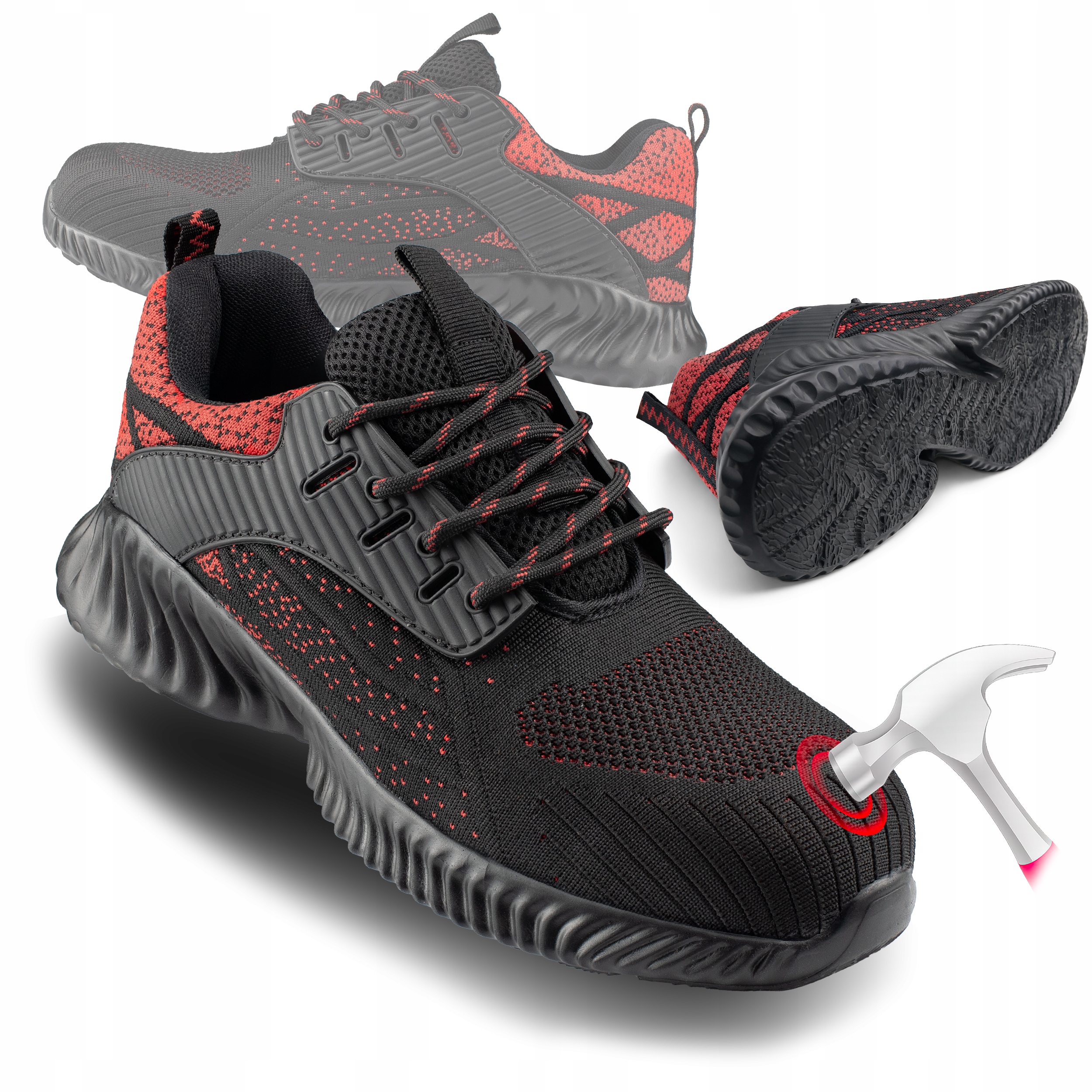 Buty Robocze Półbuty Męskie Obuwie Sportowe Lekkie Oddychające Z Podnoskiem