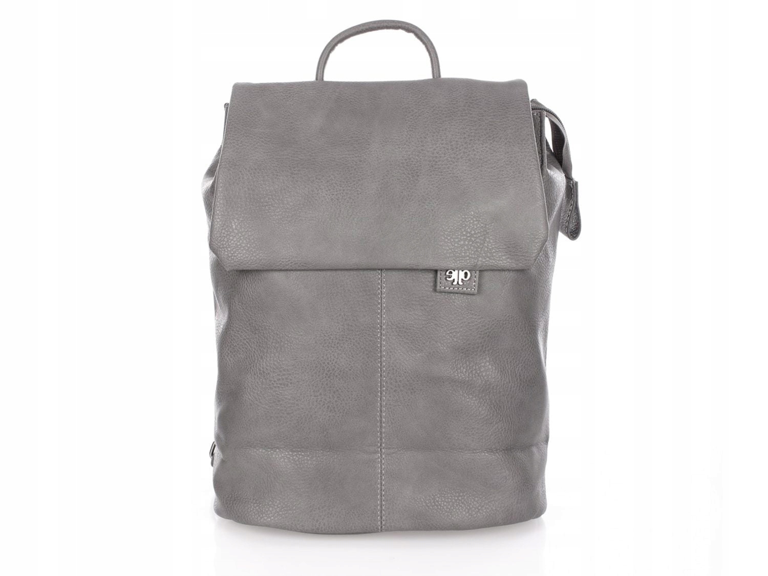 Šedý elegantní batoh na zip s klopou