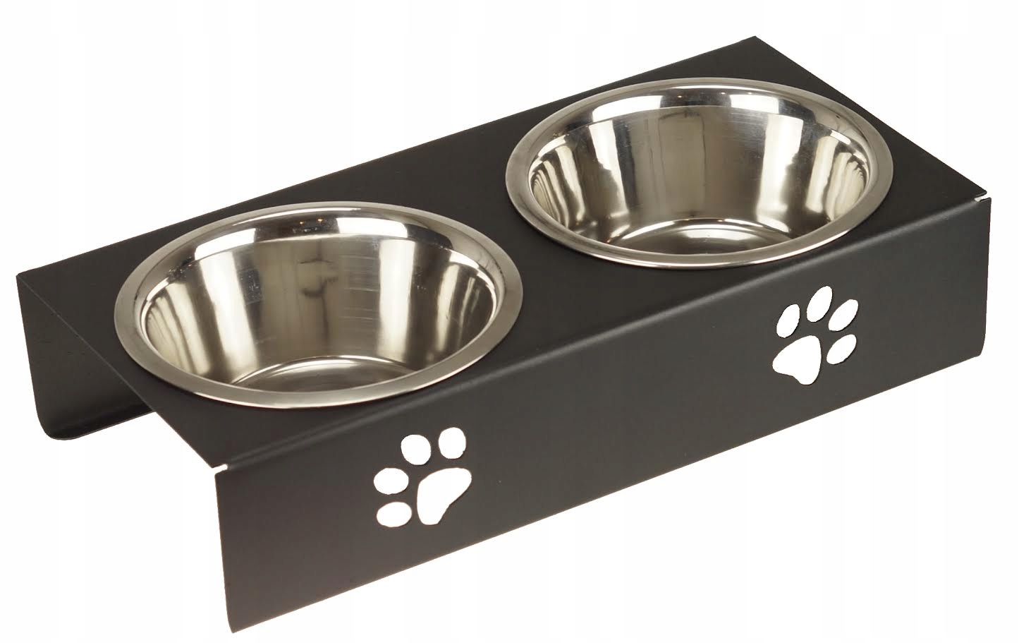 Levně Stojan pro Psa dvojitý, velký, Protiskluzový, kovový, ve stylu Loft, 2x1800 ml