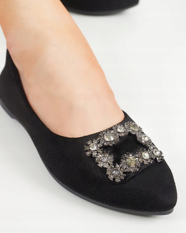 CZARNE DAMSKIE BALERINKI Z OZDOBĄ LINSELISA 38 Rozmiar 38