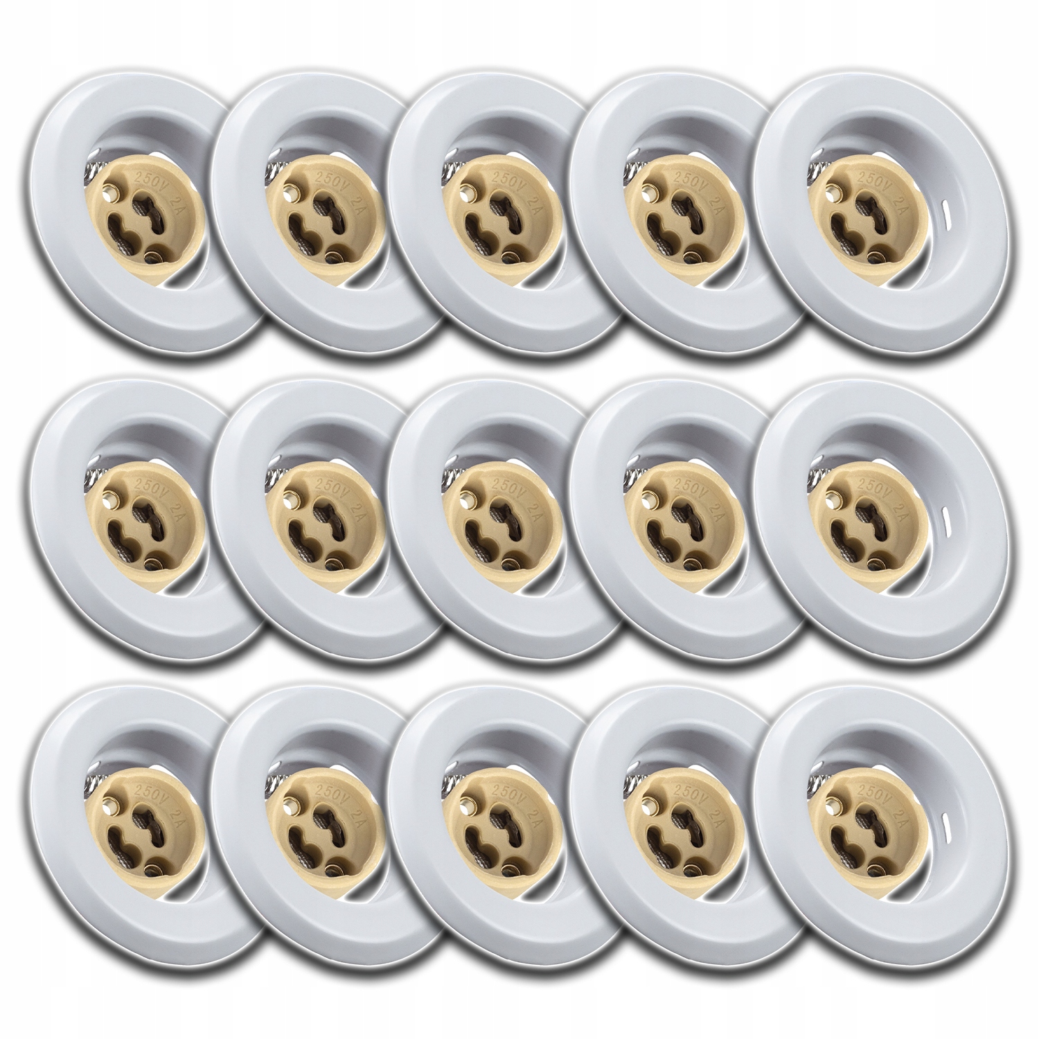 15x Stropní Svítidlo Lampa Na Žárovku GU10 Zásuvka Konektor Žárovky Kulatá