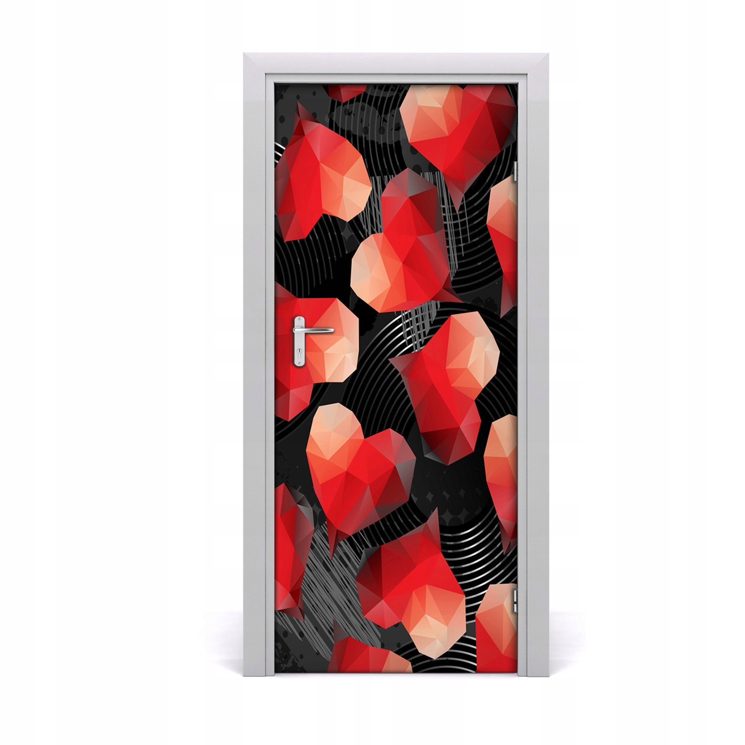 

Naklejka fototapeta na drzwi Geometryczne serca