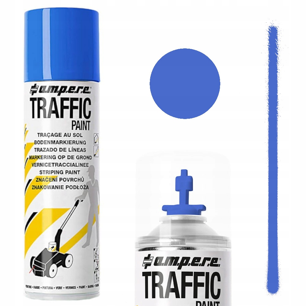 SPRAY FARBA DROGOWA DO MALOWANIA LINII JEZDNI PARKINGÓW 500ml NIEBIESKA