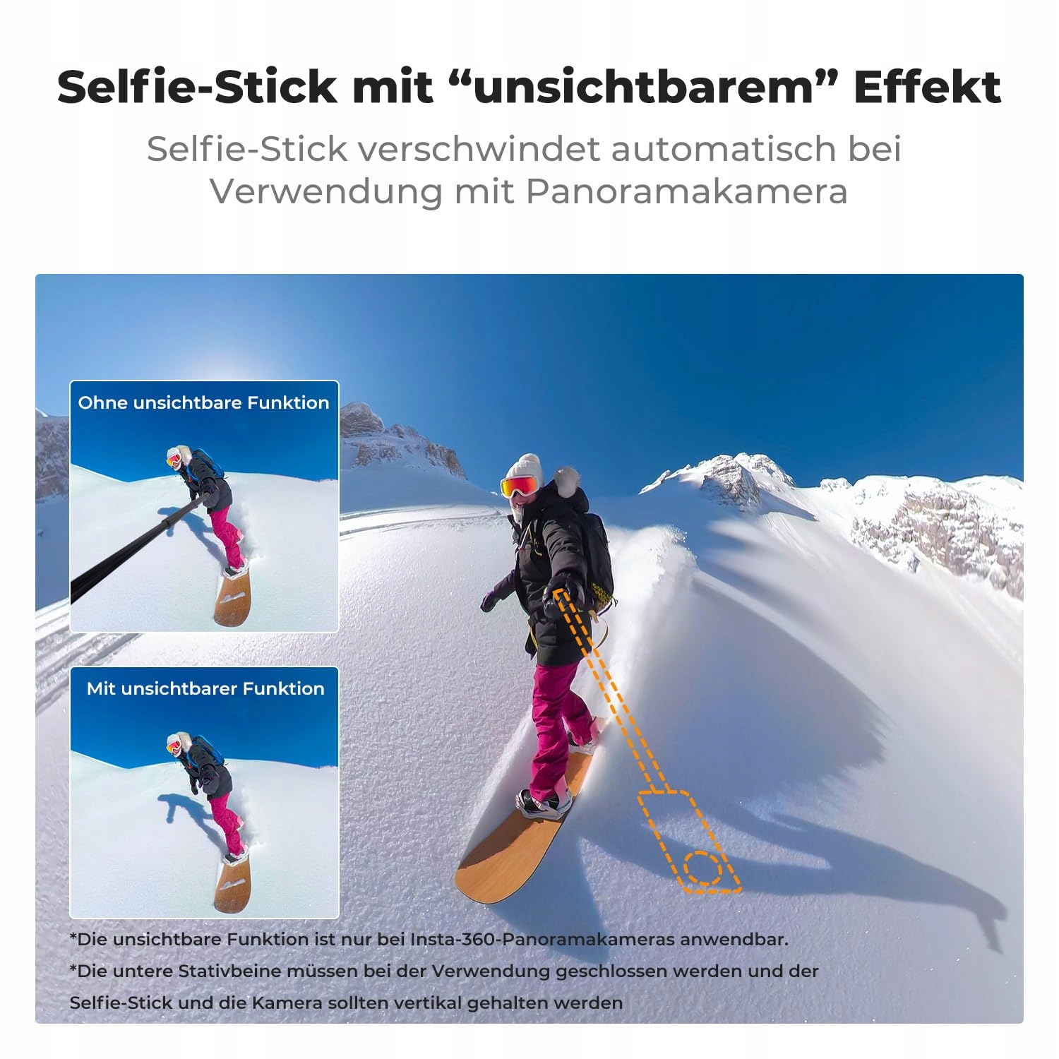 K&F CONCEPT MS21 Selfie Stick Niewidzialny Do Insta360 DJI AKASO — miniatura 4