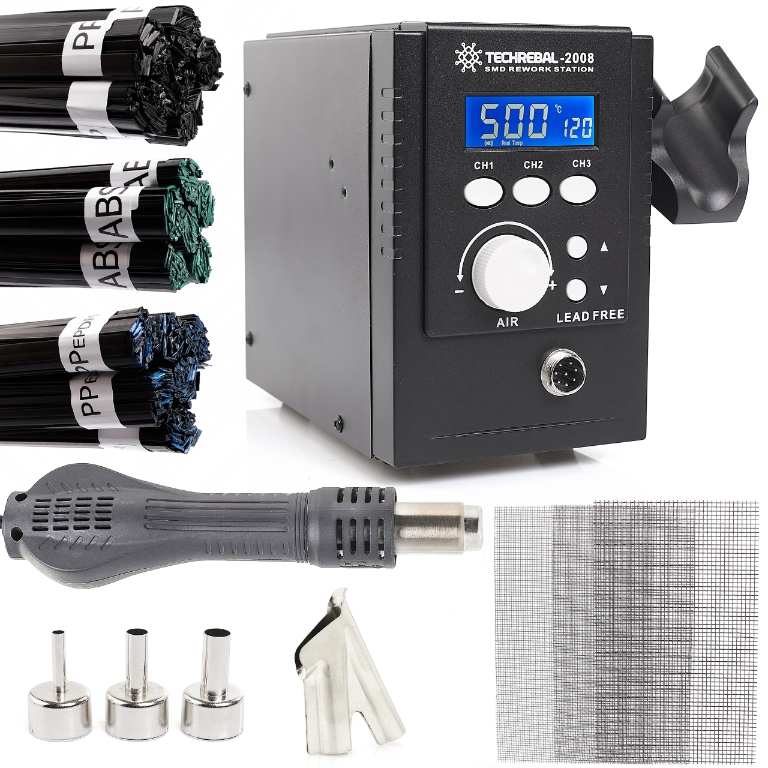 Pájecí Stanice Hot Air Techrebal 2008 Set 3x Síťka 3x Spojovací Tryska